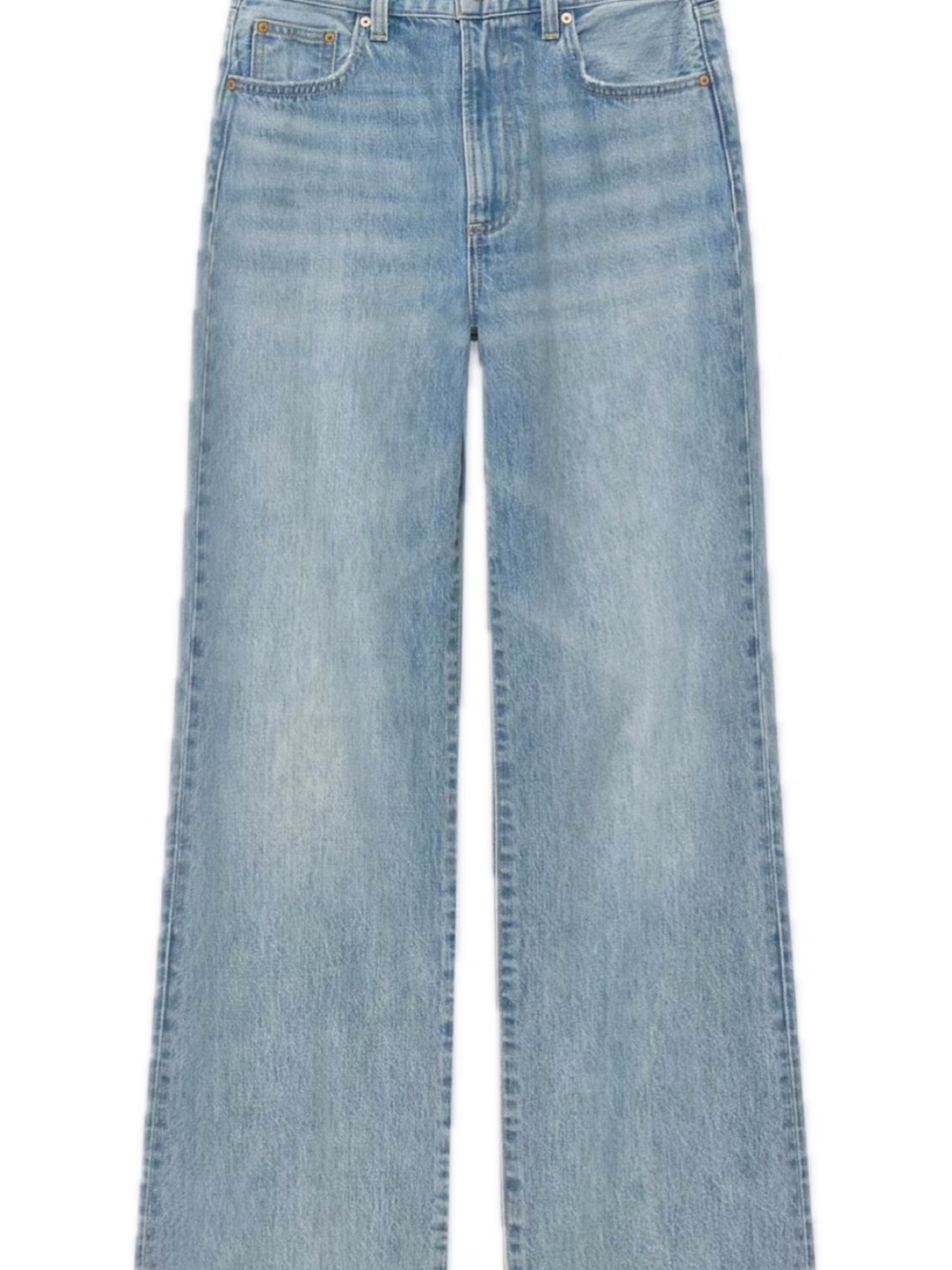 Denim Forum Faded Light-Blue Wide Leg Jeans